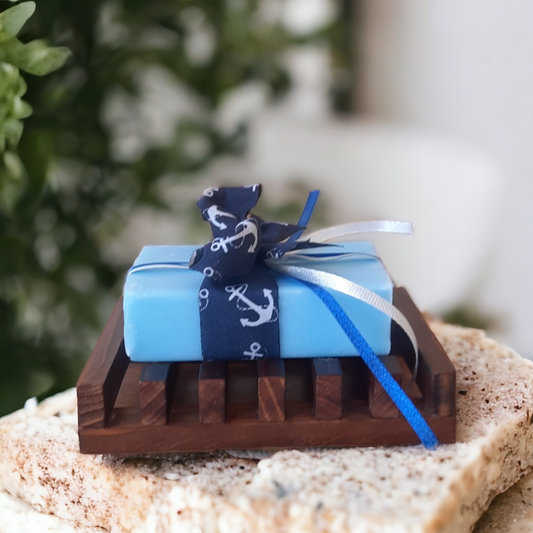Handmade soap with olive oil and jasmin sense for body face and hands and every type of skin   gift set with tradiitional wooden  base soapbase